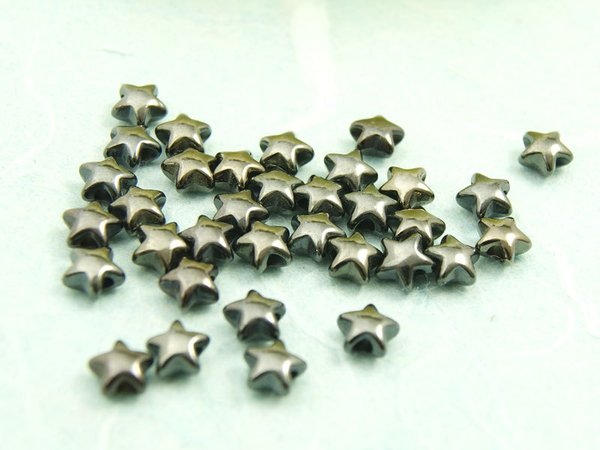 10x DQ Metallperlen Sterne 6mm  #3416