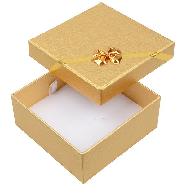 Schmuckbox für Kette / Armband Gold 8,5cm #4355