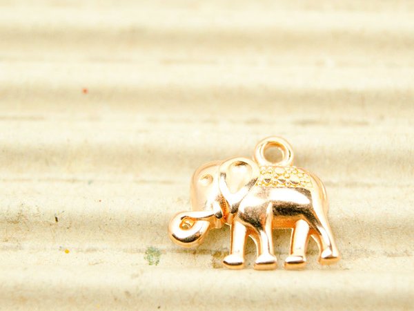 Elefant Schmuckanhänger Rosegold 16mm #4711
