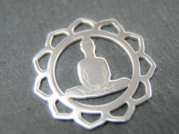 Schmuckverbinder Buddha Mandala 16mm 925 Silber, #4564