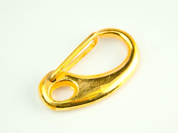 Schlüsselring 32x17m Metall goldfarbig #4453