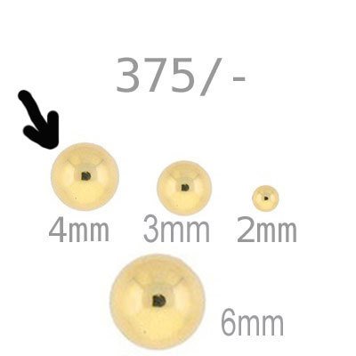 375/-  Goldperle rund, hohl, 4mm, #5830