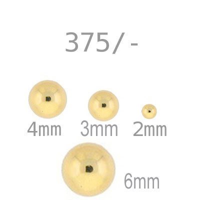 375/-  Echte Goldperlen rund, hohl,  Größenauswahl