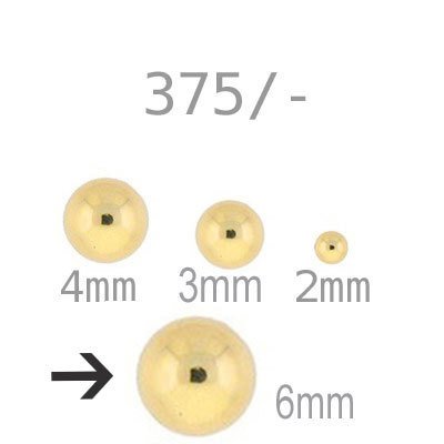 375/-  Goldperle rund, hohl, 2mm, #4717