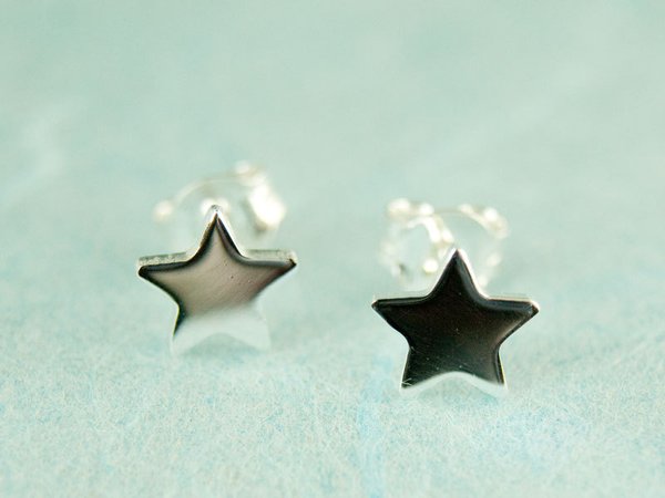 1 Paar 925 Stern Ohrstecker 8mm stars Sterne #5039