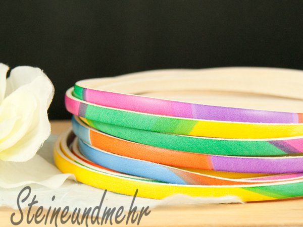 Lederband multicolor 5mm breit #2055 20cm