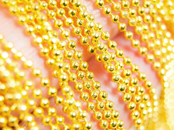 95cm Kugelkette  Ø1.5mm diamant facettiert vergoldet #4609