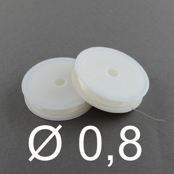 10m-Rolle elastisches Nylonband 0.8mm transparent , #6667
