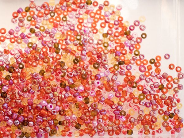 10g pink-rot Rocailles Spezialmischung 9/0 Glas #5025