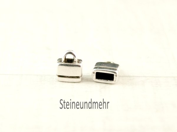 2x Endkappen Silber  Ø6x2mm #1977