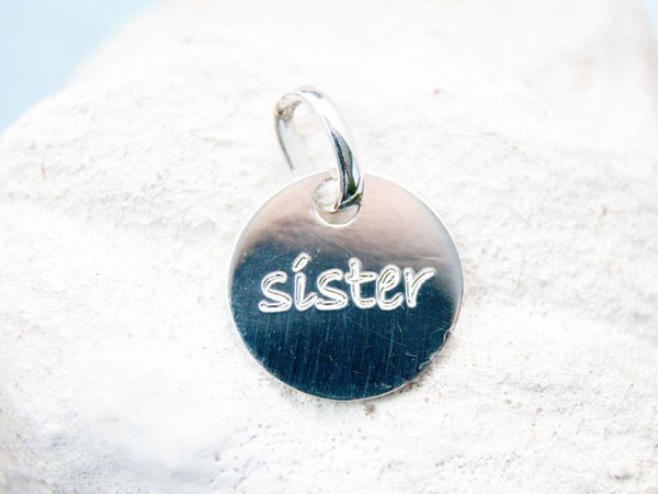 Sister Charm, Anhänger Schwester,  11mm, 925 Silber, #5336