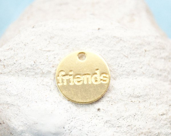 Friends Charm, Anhänger Freunde, 10mm, vergoldet , 925 Silber, #5236