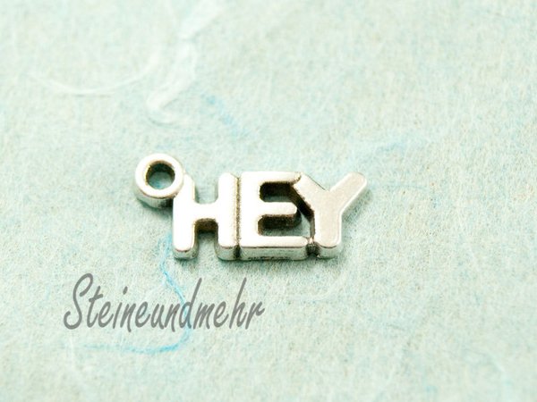 "HEY" Anhänger Silber ca.12mm #2364