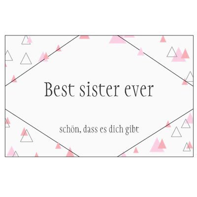 Schmuckkarte "Best sister ever" 8,5x5,5cm #5477