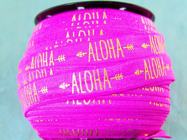 1m Hairties elastisches Band 16mm breit Aloha türkis #5485