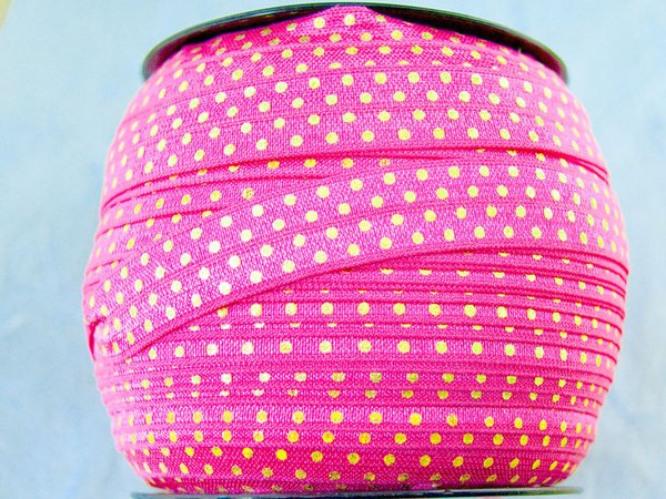 1m Hairties elastisches Band 16mm breit Paris, Eiffelturm rosa #5482