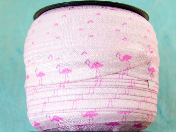 1m Hairties elastisches Band 16mm breit Paris, Eiffelturm rosa #5482
