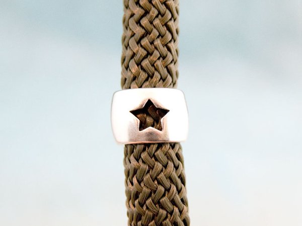 Metallperle Großloch für 10mm-Kordeln Stern #5328