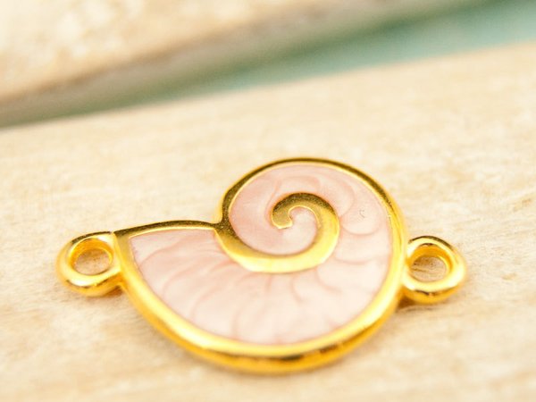 Nautilus Metallanhänger 19mm Vergoldet pink-pearl #5542