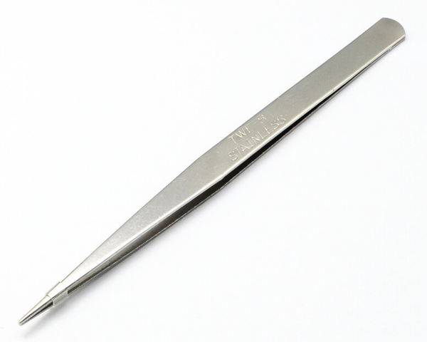 Pinzette Werkzeug aus rostfreiem Metall gebürstet matt 15cm