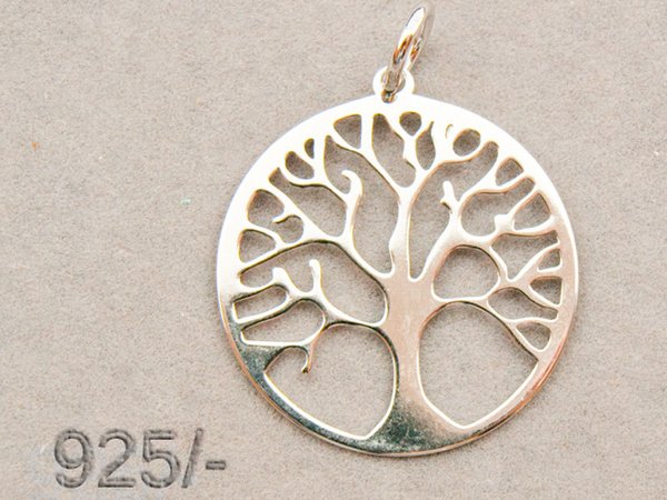 925 Lebensbaum Ø25mm  rhodiniert #5736