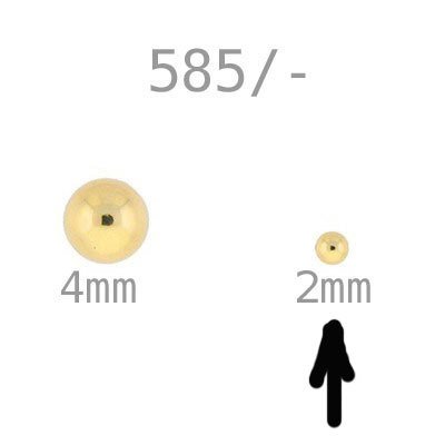 585/-  Goldperle  rund, hohl, 2mm, #5991