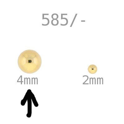 585/-  Goldperle  rund, hohl,  4mm, #5990