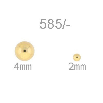 585/-  Echte Goldperlen rund, hohl,  Größenauswahl