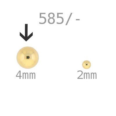 585/-  Goldperle  rund, hohl,  4mm, #5990