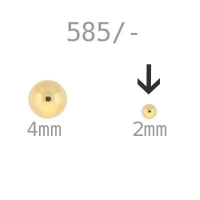 585/-  Goldperle  rund, hohl, 2mm, #5991
