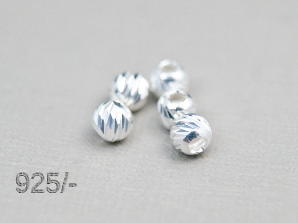 10x Silberperlen 3mm geschliffen rund 925 Silber #5878
