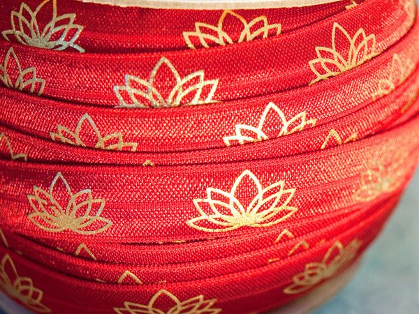 1m Hairties elastisches Band 15mm breit Lotus rot #5999