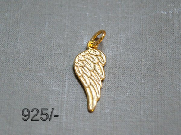 Anhänger Flügel Schutzengel 16mm 925 Silbervergoldet, #5984
