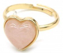 Ringe verstellbar mit Herz aus Halbedelstein gold #6062