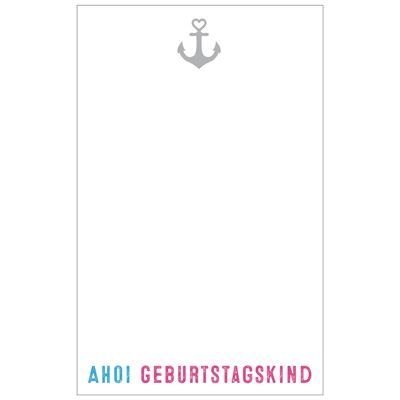 Schmuckkarte "Ahoi Geburtstagskind" 8,5x5,5cm, 006153
