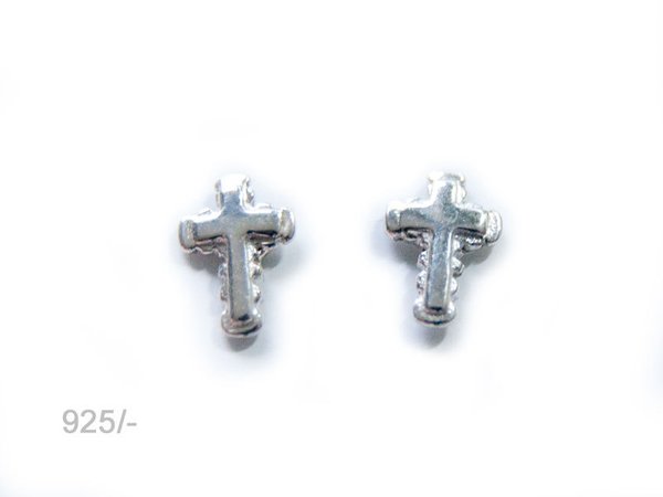 1 Paar Ohrstecker Mini-Kreuze 925 Silber, 006104