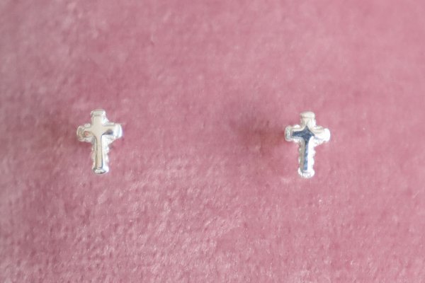 1 Paar Ohrstecker Mini-Kreuze 925 Silber, 006104