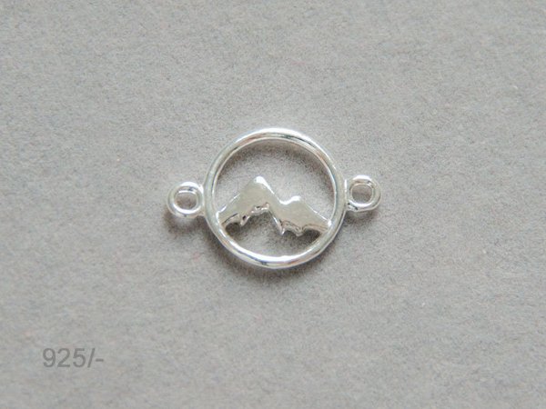 Schmuckverbinder Berge Alpen 11mm 925-Silber #6368