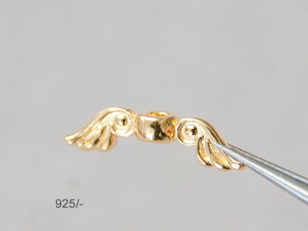 Engelsflügel, Flügelperlen 18mm 925 Silber vergoldet, #6512