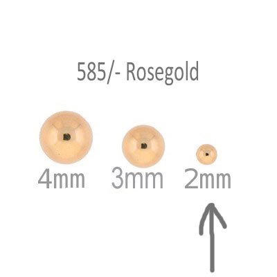 585/-  Echte Goldperlen Rosegold rund, hohl, 2mm, #6601