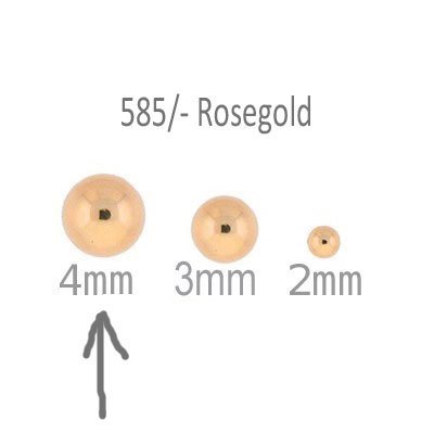 585/-  Echte Goldperlen Rosegold  rund, hohl,  4mm, #6599