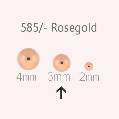 585/-  Echte ROSEGOLD Perlen rund, hohl,  3mm, #6600