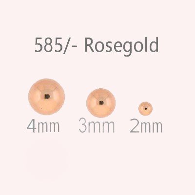 585/-  Echte Goldperlen Rosegold  rund, hohl,  Größenauswahl