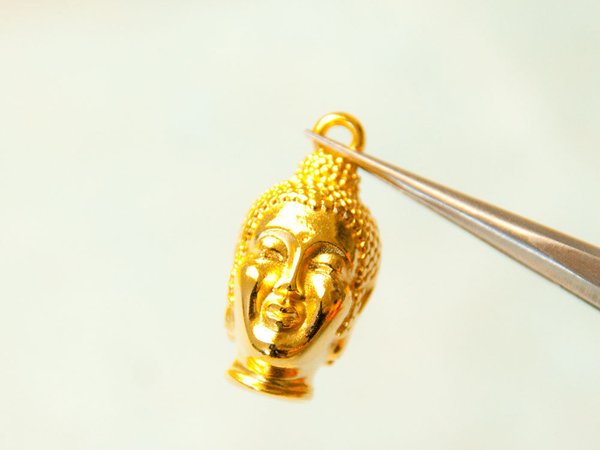 Buddha Kopf Anhänger ca 20mm massiv Auswahl