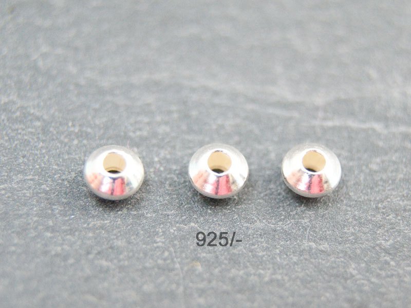 Silberperlen Spacer Rund Perlen 3~5mm echt 925 Silber Kugel DIY A2369 