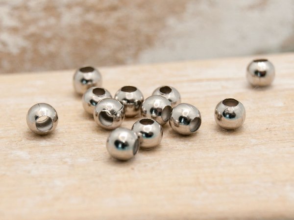 20x runde Perlen 4mm oder 2mm Edelstahl Auswahl