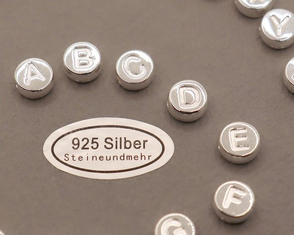 A - M  Buchstaben in 925 Silber rund 6x3mm