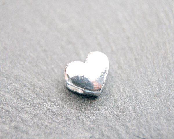 Silberperle Herz ca 8mm 925 Silber #6791