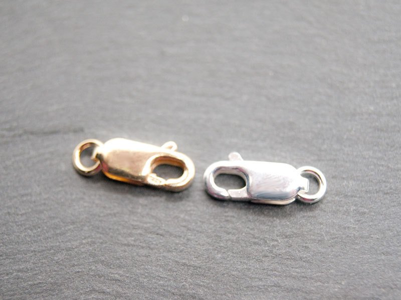 Juwelier-Qualität Kettenverlängerung Basis-Verschluss Karabiner mit Drehöse 925/35Silber 24k vergoldet in mehreren Varianten erhältlich My Home Crystal