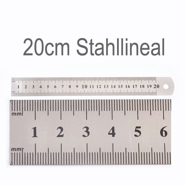 Stahllineal 20cm lang zum Schnellen Abmessen #7224